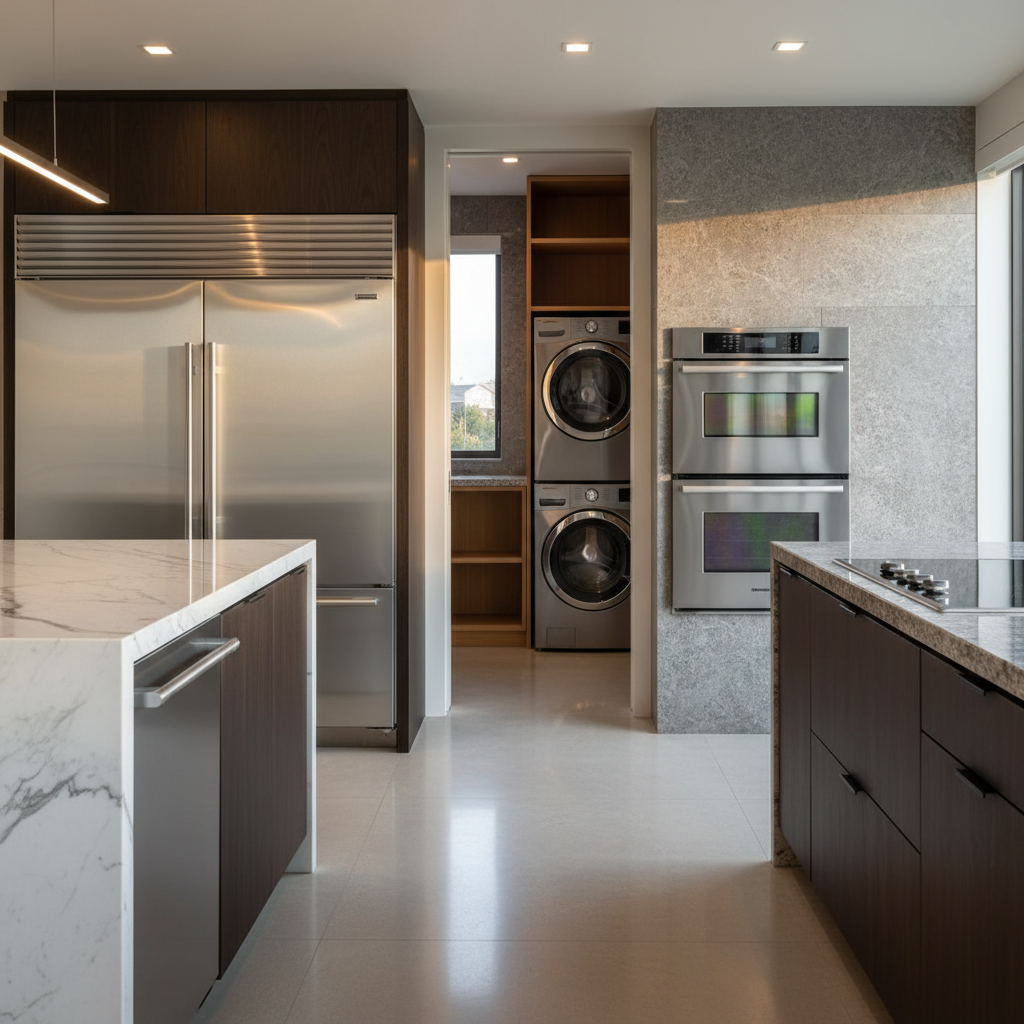 Premium household appliances in a luxury home environment